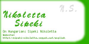 nikoletta sipeki business card